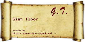 Gier Tibor névjegykártya